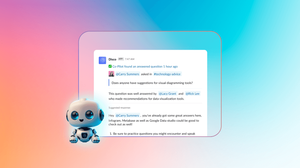 Disco AI Co-Pilot suggested response in Slack