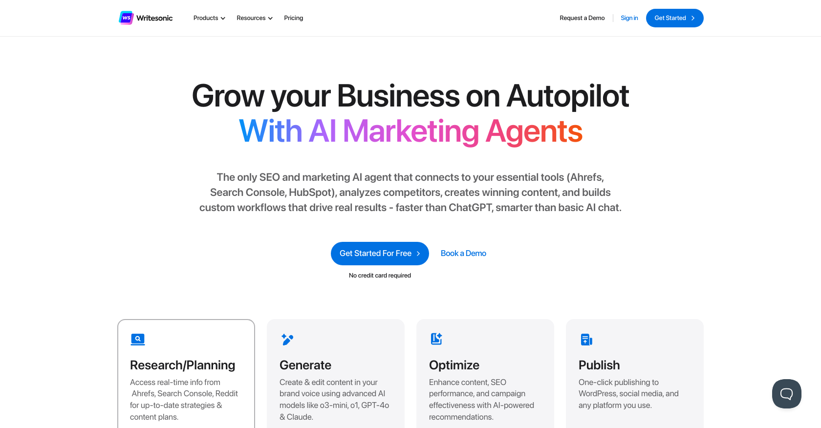 Writesonic Homepage
